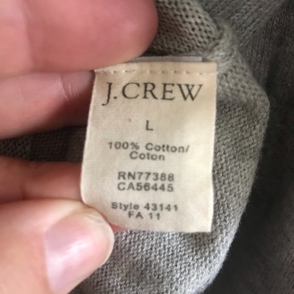 J. Crew Shawl Collar Cotton Sweater Men’s Gray - Picture 6 of 12